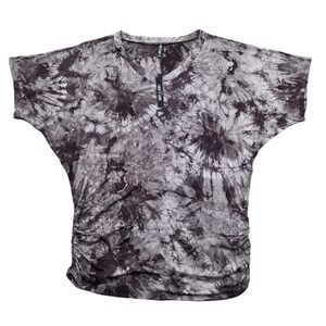 NWT Lock & Love Grey Tie Dye Tunic Top Modal Dolman Sleeve Womens XXXL 3XL